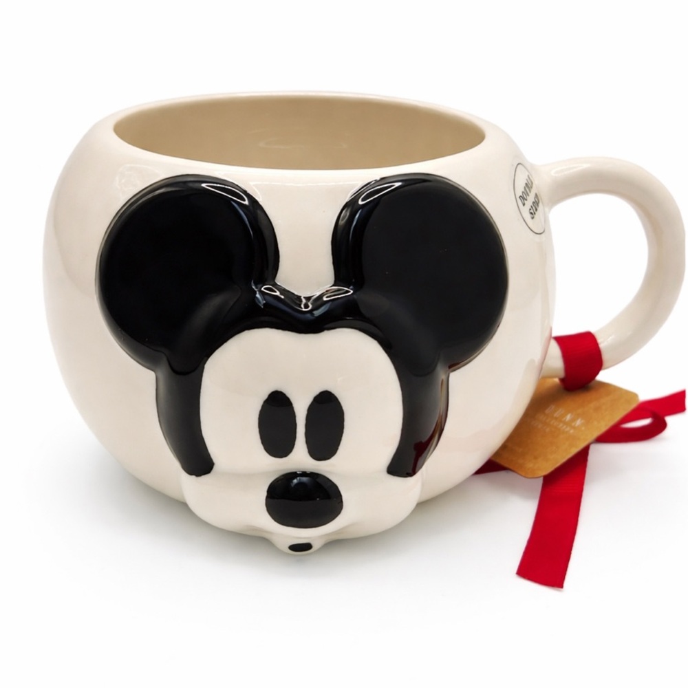 Rae Dunn Mickey Mouse Ceramic Mug Disney Black White Cup Brand New